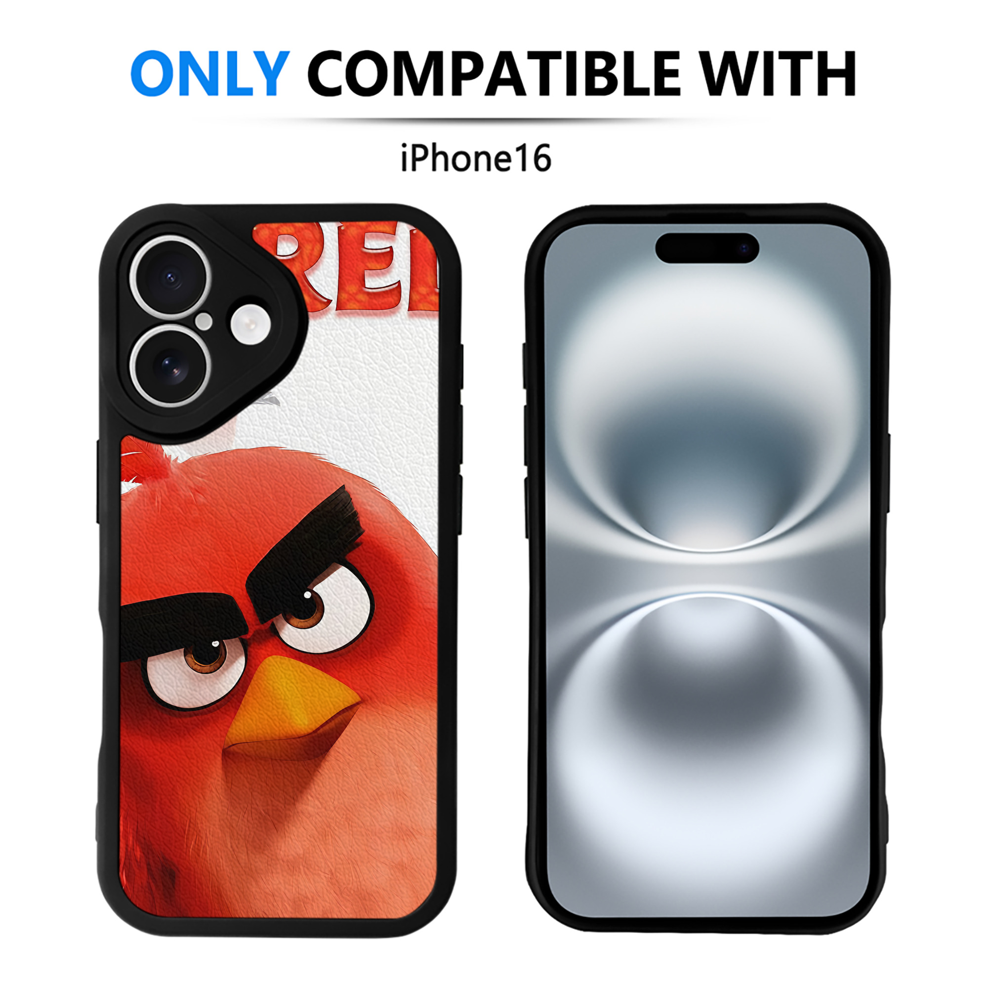 （画像用） Angry Birds アングリーバード 【iPhone 16シリーズ対応】シリコンスマホケース（レザー調） 材質：シリコン